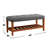 Fabric Upholstered Bench With Open Storage, Gray And Oak-539861046