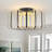 16" Dimmable LED Modern Black Gold Flush Mount Lighting