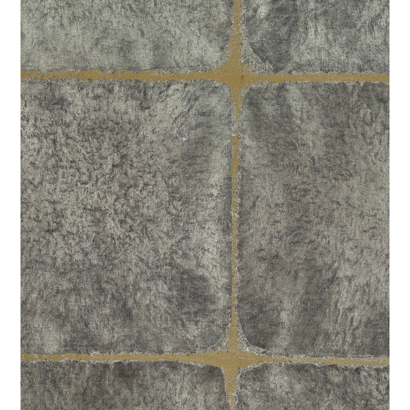 Geometric Wallpaper Roll, Silver/Gold