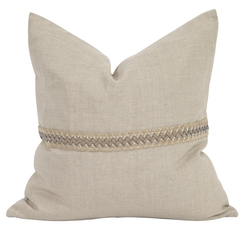 Coussin décoratif, 24 po x 24 po, Lin