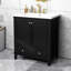 Meuble-lavabo noir de 30 po en bois massif avec porte fonctionnelle noire moderne incluse-1542238272-1542238303