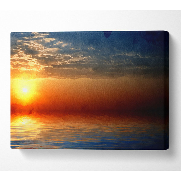 House of Hampton Sunset Sparkle Ocean - Wrapped Canvas Art Prints ...