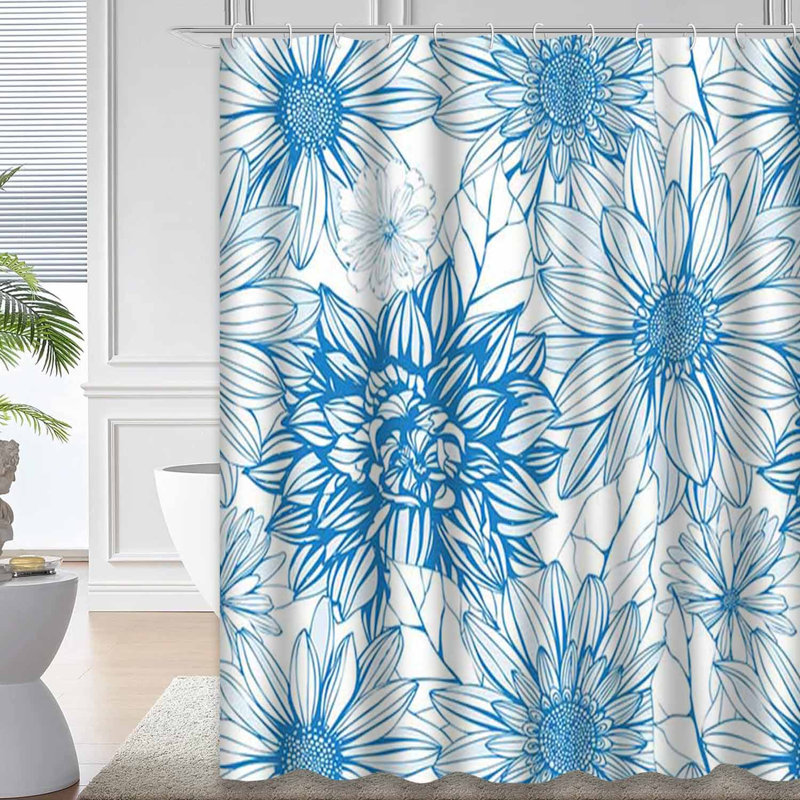 Rideau de douche à 12 crochets, L 72 po x l 84 po