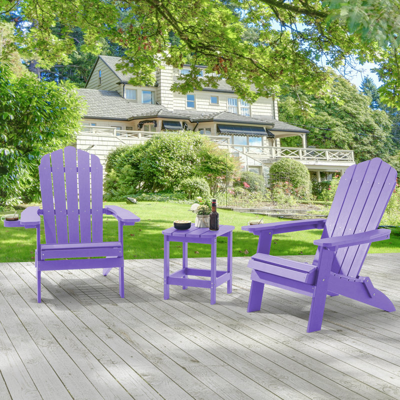 Chaise Adirondack pliante HIPI résistante aux intempéries, Mauve
