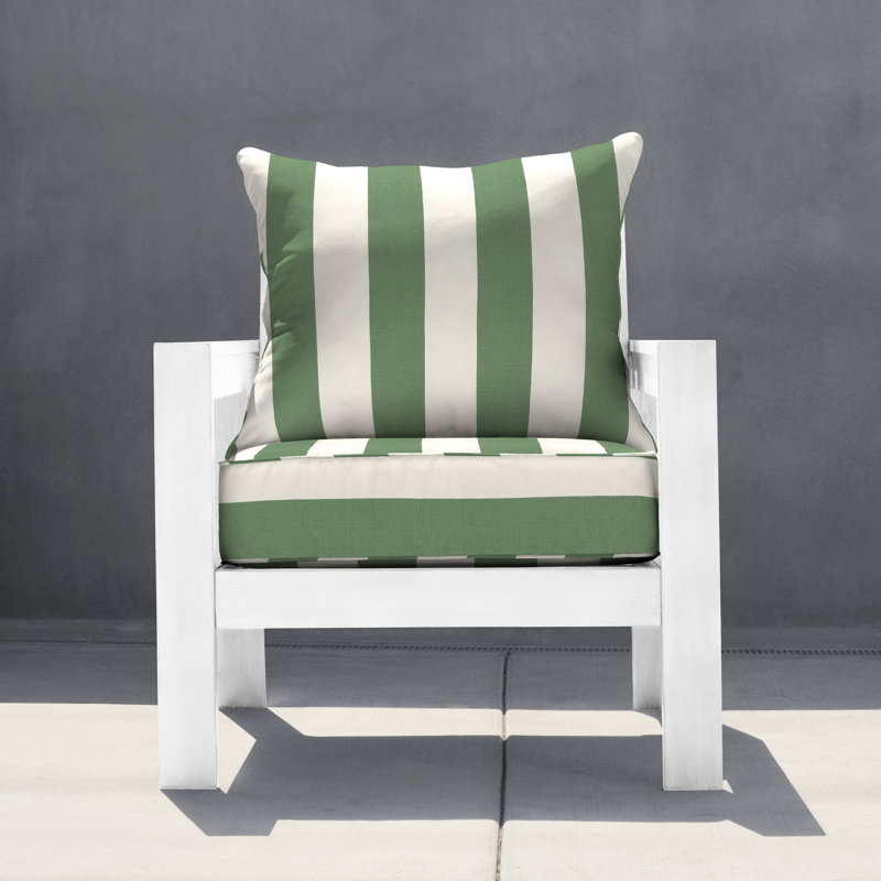 Outdoor Deep Seating Cushion Set – Comfortable, Durable, Weather-Resistant Design - Basics by Wayfair™, Green Awning Striped