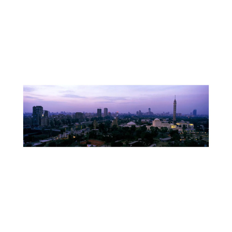 Dusk Cairo Gezira Island Egypt by Panoramic Images - Wrapped Canvas Panoramic Print, 30.48 cm H x 91.44 cm W x 1.91 cm D