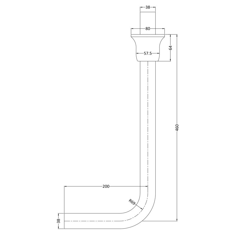 Low Level Flush Pipe Pack in Chrome