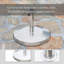 Support de parasol de patio extérieur rond en acier inoxydable de 55 lb avec base en ciment épais et finition miroir