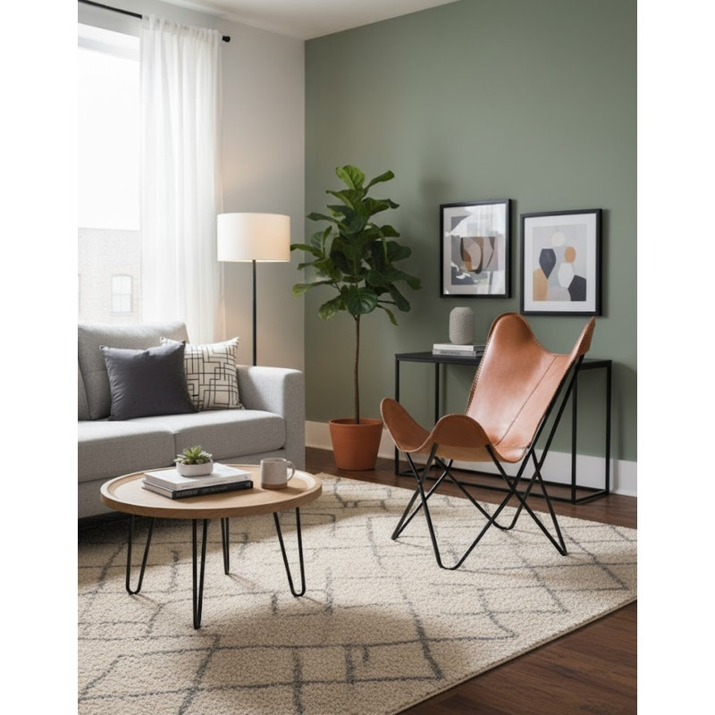 Fauteuil papillon brun clair, Brown/Black