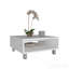 Table basse carrée blanche minimaliste H 10 po avec rangement ouvert
