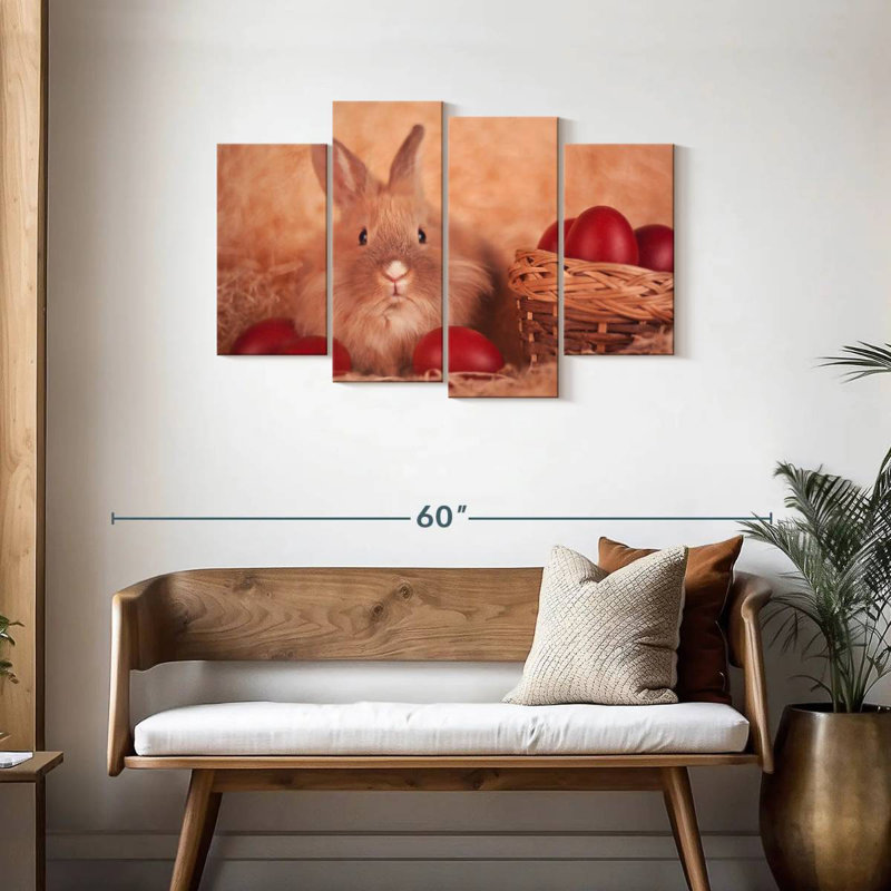 Œufs de Pâques et lapin Lelend, H 27 po x l 43 po