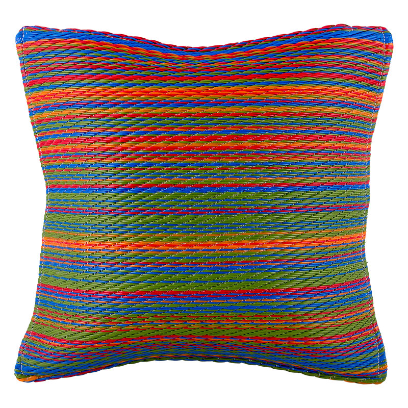 Coussin de patio intérieur en polyester recyclé résistant aux taches et lavable à la machine, H 16,5 po x l 16,5 po