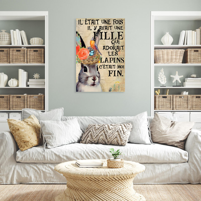 Kristyna " Rabbit Adorait Les Lapins ", H 20 po x l 16 po x P 1,25 po
