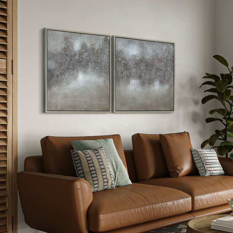"Brouillard texturé", art mural sur toile métallique avec paillettes par Martin Edwards