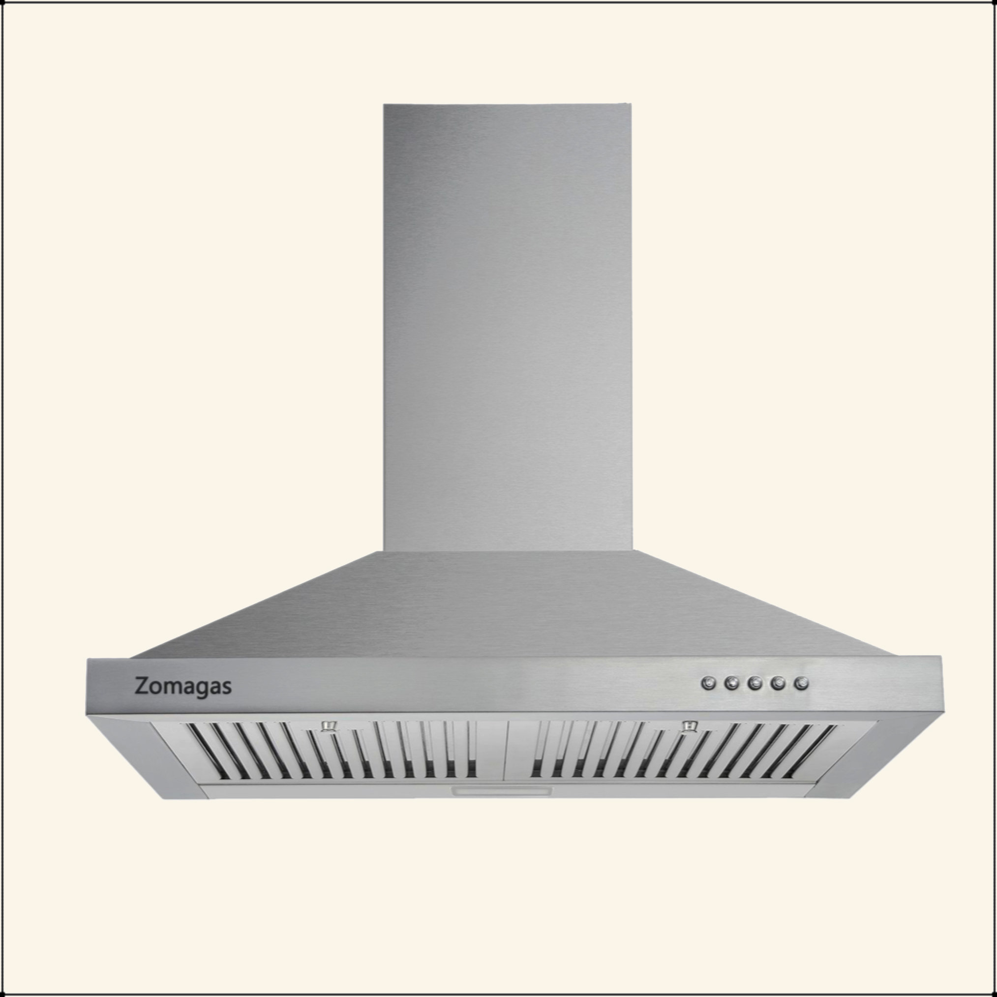 ZHONGSHANJUFU 24 Inch Range Hood, Wall Mount Vent Hood In Stainless