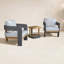Estate 3 pièces Ensemble de conversation moderne en osier avec table d'appoint assortie