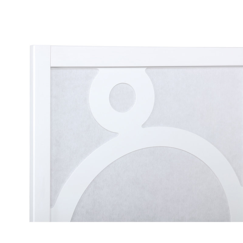 Arvada 4-Panel Wood Room Divider With Circle Pattern, White