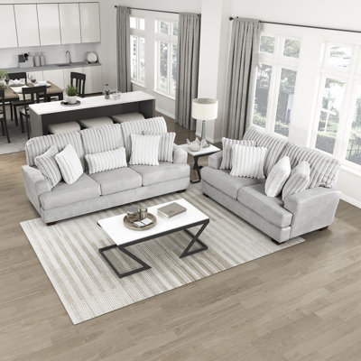 Ensemble de salon en microfibre texturée 2 pièces Seavey
