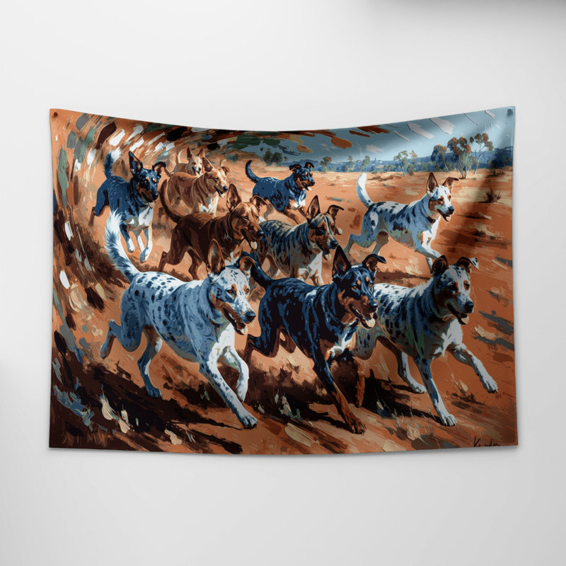 Tapisserie murale Dogs Koolie, 26 po x 36 po