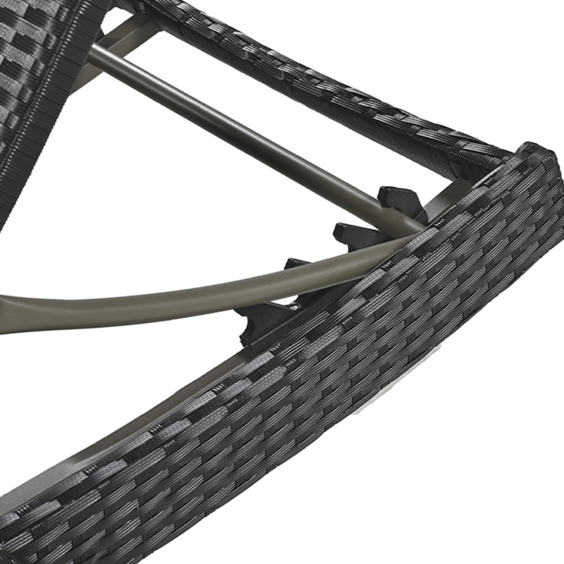 Draylen Coastal Style Patio Chaise Lounges With Durable Wicker And Adjustable Backrest, Black