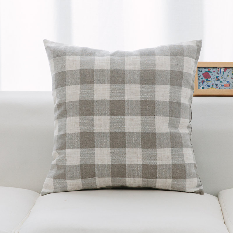Housse de coussin Michael Penney, Carreaux beiges, Sans insert - polyester