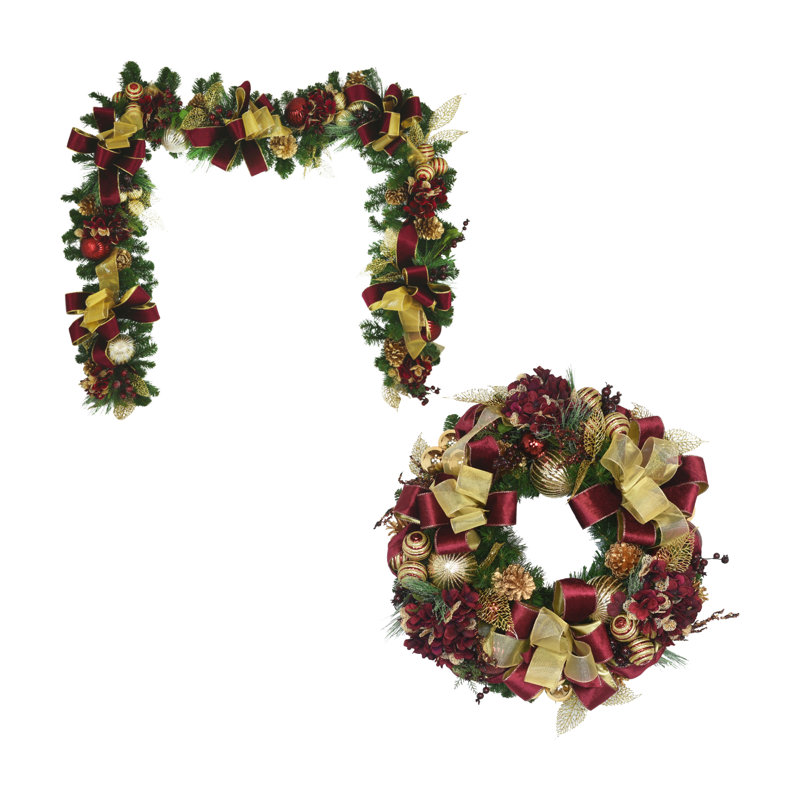 Handcrafted Faux Hydrangea Polysilk Wreath