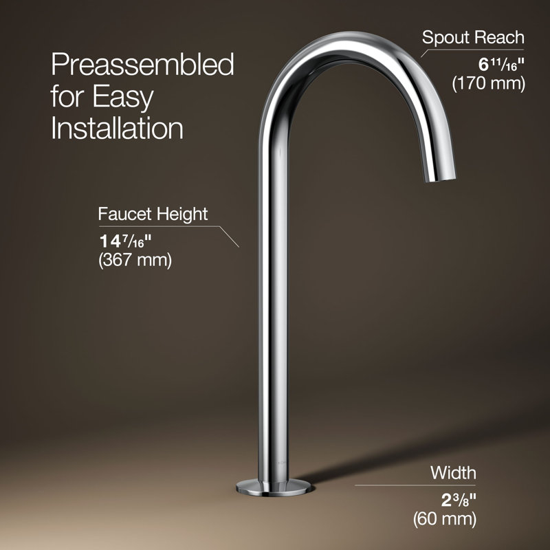 Components™ Tall Bathroom Sink Spout with Tube Design, Polished Chrome