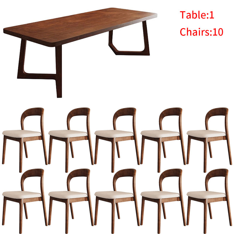 Nordic style all-solid wood rectangular dining table set