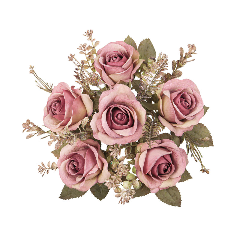 Bouquet de roses artificielles, Rose mauve