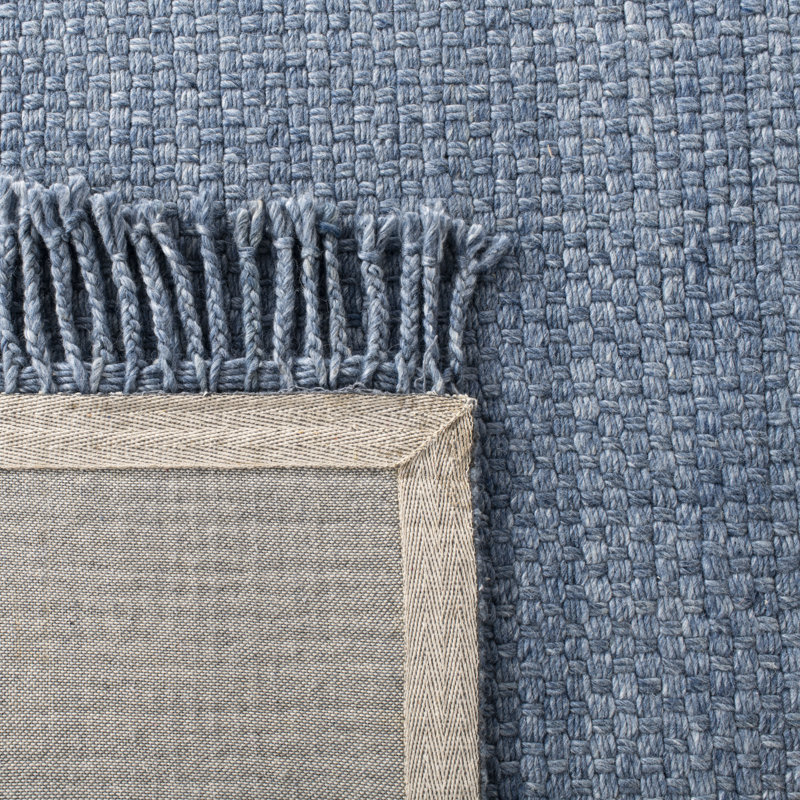 Tapis bleu en laine tissé à la main Lauren Ralph Lauren Amalie, Tapis de couloir 2 pi 6 po x 12 pi