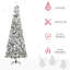 Arbre de Noël 9 pieds, neige floquée captivante, baies rouges, pin, ouverture automatique, ignifuge, pied arbre artificiel, captivant, léger,