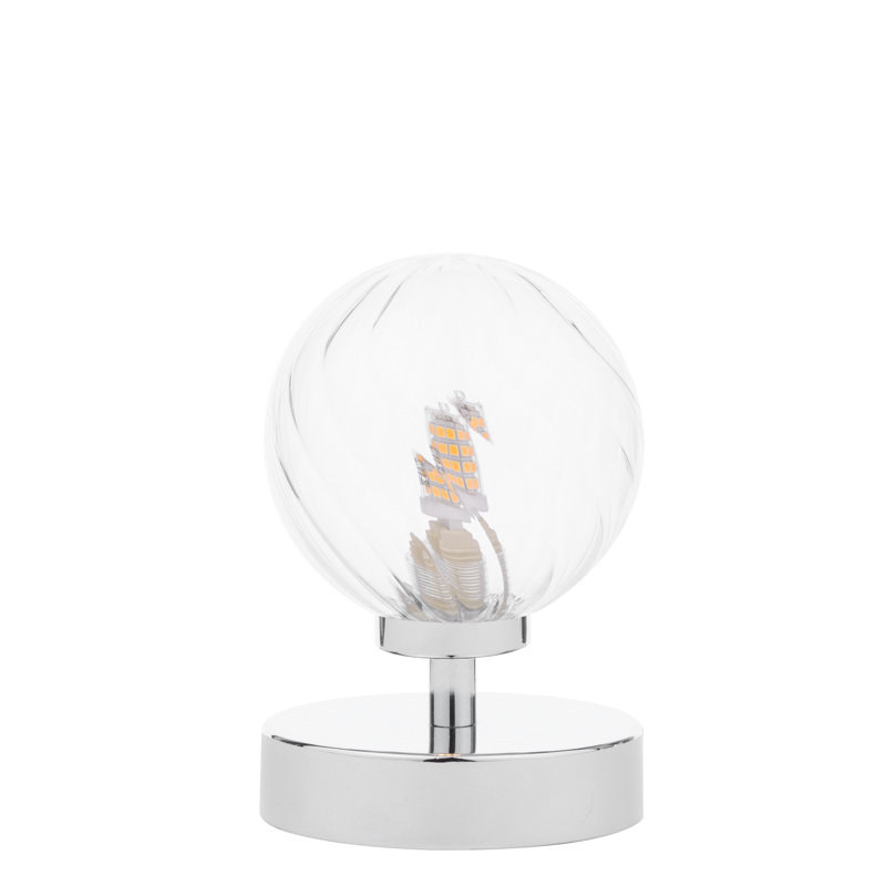 Metal Table Lamp Lamp, 17 cm H x 10.5 cm W x 10.5 cm D, Chrome