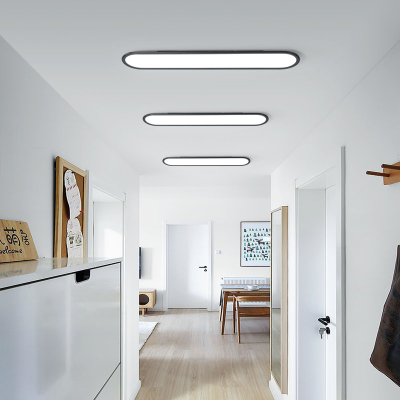 Deshunda 1-Light LED Flush Mount, Black, 4cm H x 100cm W x 20cm D