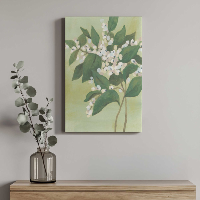 «Verdant Branch Blossoms II» par June Erica Vess, reproduction d'art sur toile, H 48 po x l 32 po, Toile tendue