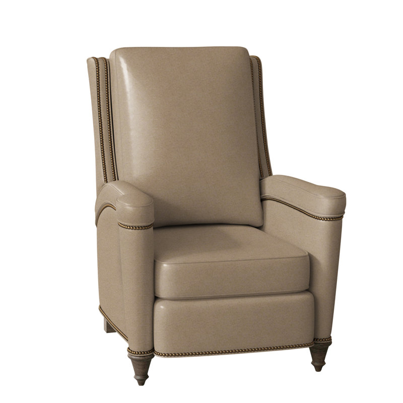 Mayes Recliner, Empyrean Tweed Genuine Leather, Cobblestone, French Natural
