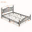 Structure de lit plateforme en bois, lit plateforme de style rétro avec support en lattes de bois-926888391-926888384