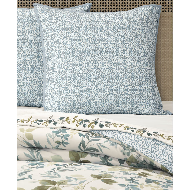 Taie décorative européenne en bois de rose, Feuille bleue