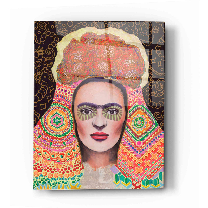 «Frida Santa Muerte» par Surma et Guillen, art mural en verre acrylique, H 16 po x l 12 po