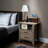 Rectangular Night Table With Open Shelf And 2 Drawers Accent Side Metal Glide