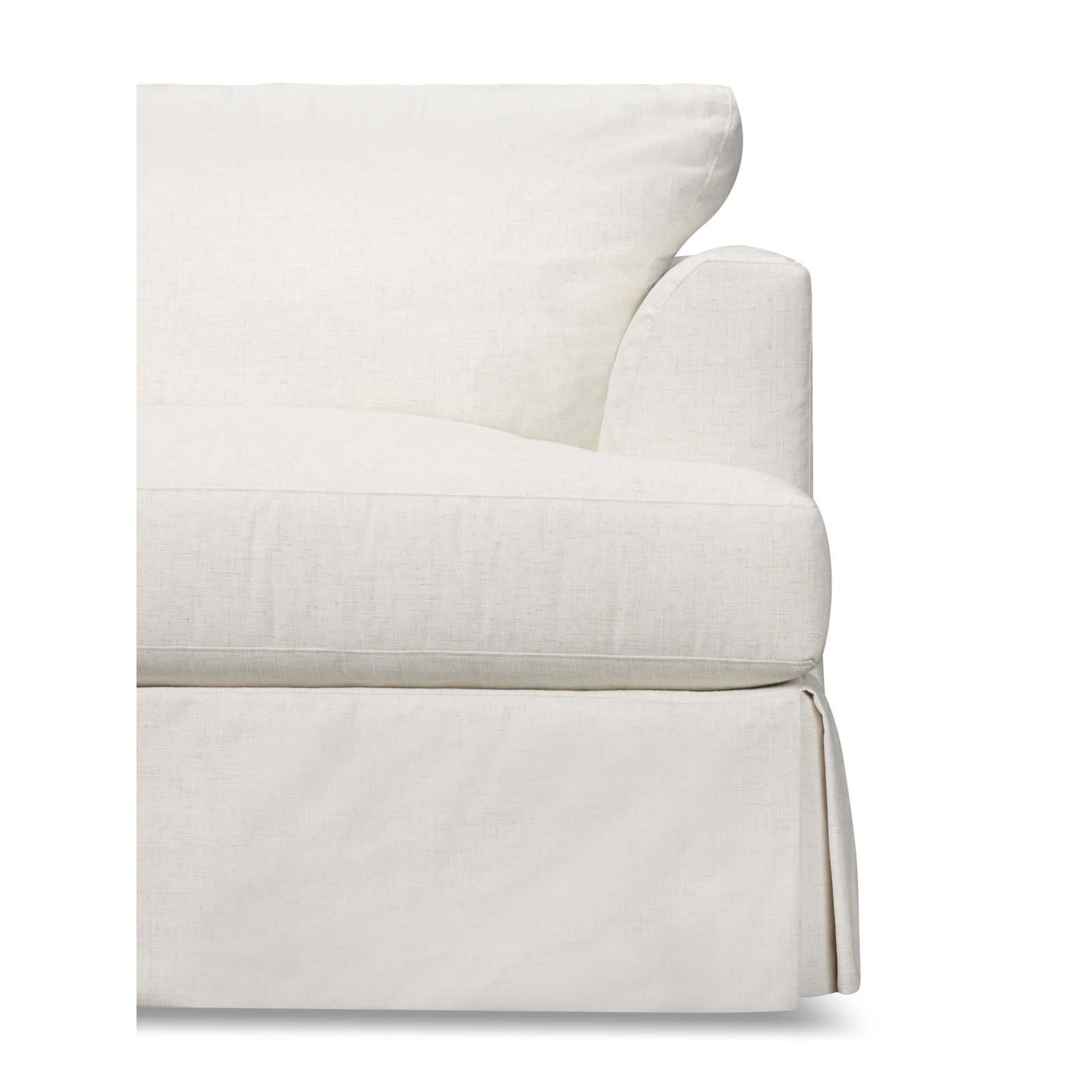 Lucia 128" Wide Down Cushion Sofa & Chaise, Left Hand Facing, Lena Off White Performance Linen Blend