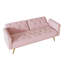 Canapé-lit de 69,7 pouces de long recouvert de velours vert, avec garniture cloutée et accompagné d'un coussin décoratif assorti-1193852519