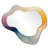 Dream Yellow Blue Coastal Waves Turbulence I - Drip Painting Asymmetrical Wall Mirror, Modern Vanity Mirror, Printed on Metal-965289330