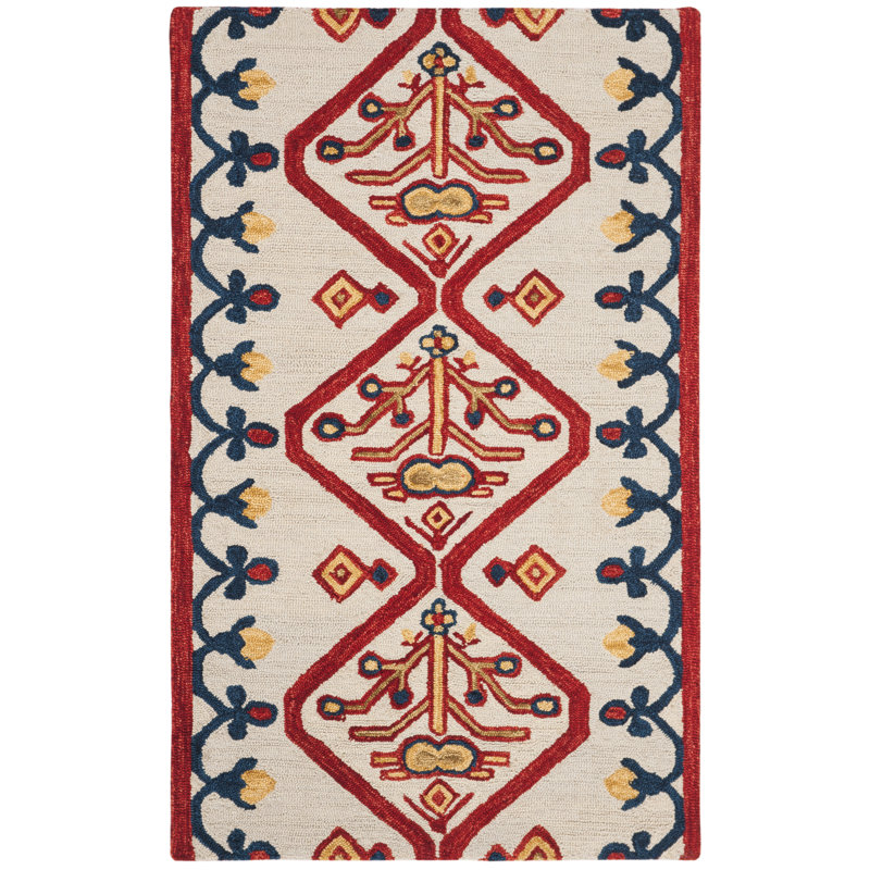 Vahakn Hand Tufted Wool Southwestern Rug, Rectangle 3' x 5'