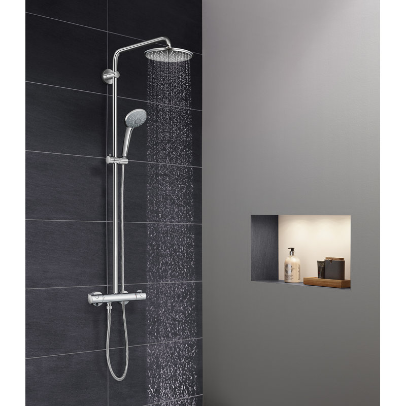 Système de douche thermostatique Euphoria® avec valve brute et technologie TurboStat, Chrome étoilé