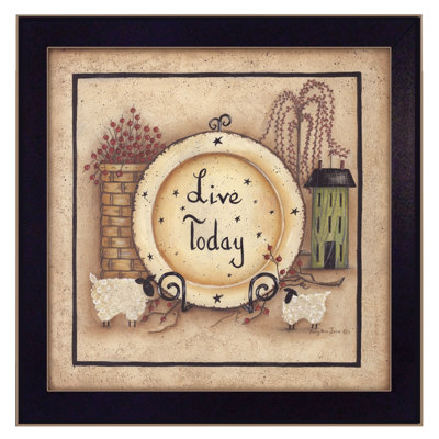 Live Today Framed Wall Art for Living Room, Home Wall Decor Framed Print By Mary June