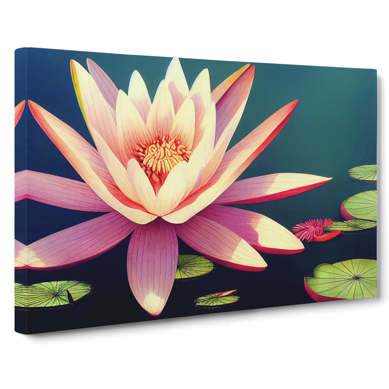 Spirited Water Lily Flower - Wrapped Canvas, 40cm H x 60cm W x 3cm D
