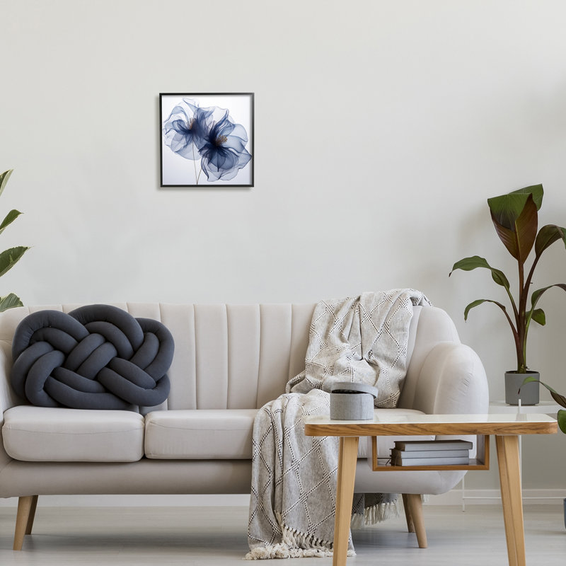 Bleu moderne, Giclée encadrée noir minuit, H 12 po x l 12 po x P 1,5 po