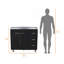 Armoire en mélamine Darien, trois tiroirs et plateau en acier inoxydable.