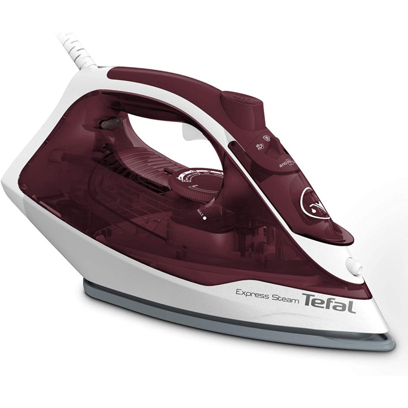 Tefal 2600W Non Stick Soleplate Iron, White/Ruby Red