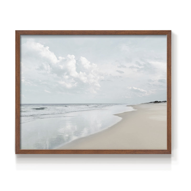 Bord de mer - impression encadrée - réaménageable, H 11 po x l 14 po, Noyer